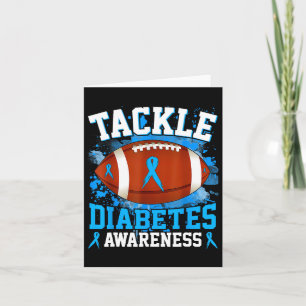 Tackle Football Diabetes Awareness Blue Ribbon Boy Kaart