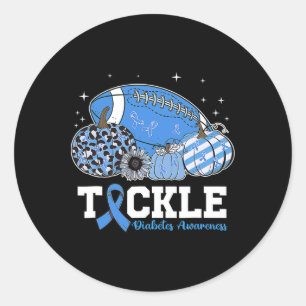 Tackle Footll Diabetische Blauwe Diabetes Type 1 B Ronde Sticker
