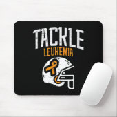Tackle Leukemia Helmet Orange Ribbon Blood Cancer  Muismat (Met muis)