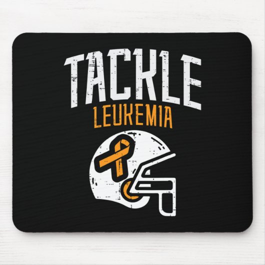 Tackle Leukemia Helmet Orange Ribbon Blood Cancer  Muismat (Voorkant)