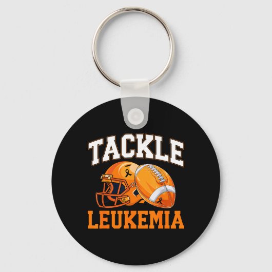 Tackle Leukemie Bewustzijnsmaand Leukemie Krijger Sleutelhanger (Voorkant)