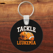 Tackle Leukemie Bewustzijnsmaand Leukemie Krijger Sleutelhanger (Voorkant)