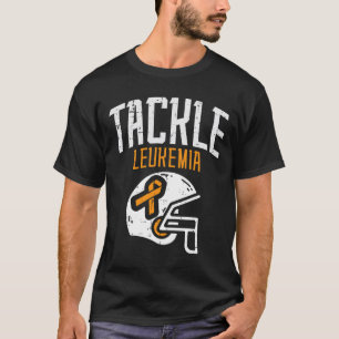 Tackle Leukemie Helm Oranje Lint Bloedkanker T-shirt