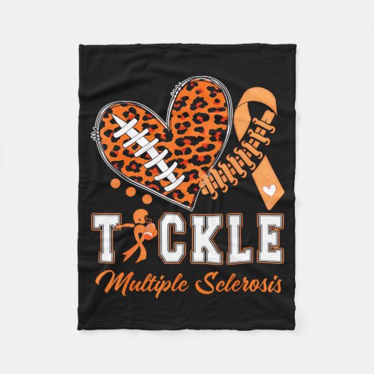 Tackle Multiple Sclerose Oranje Lint Bewustzijn Fleece Deken (Voorkant)