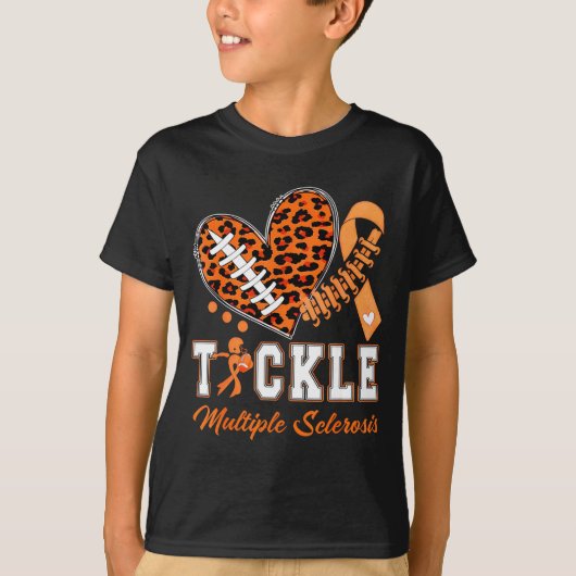 Tackle Multiple Sclerosis Oranje Lint Bewustzijn T-shirt (Voorkant)