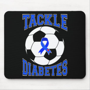 Tackle Voetbal Blauwe Lint Diabetes Bewustzijn Muismat