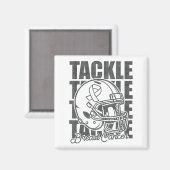 Tackle Voetbal Borstkanker Bewustzijn Strijder &a Magneet (Voorkant / Achterkant)