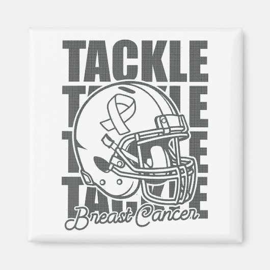 Tackle Voetbal Borstkanker Bewustzijn Strijder &a Magneet (Voorkant)