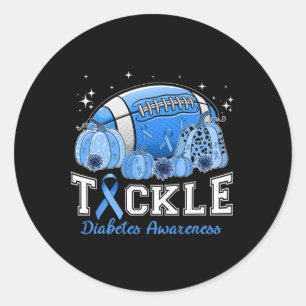 Tackle Voetbal Diabetes Blauwe Lint Diabetes Bewus Ronde Sticker