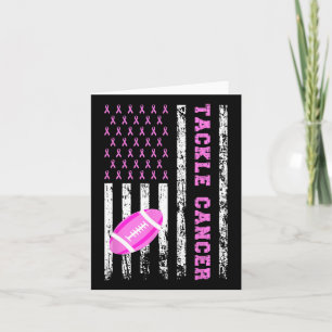 Tackle Voetbal Roze Lint Borstkanker Bewustzijn Kaart
