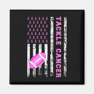Tackle Voetbal Roze Lint Borstkanker Bewustzijn Magneet