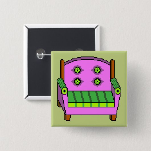 Tacky Armstoel Vierkante Button 5,1 Cm (Voorkant /achterkant)