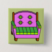 Tacky Armstoel Vierkante Button 5,1 Cm (Voorkant)