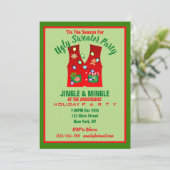 Tacky Christmas Lights Ugly Sweater Party Kaart (Staand voorkant)