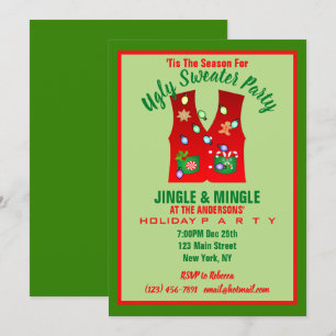 Tacky Christmas Lights Ugly Sweater Party Kaart