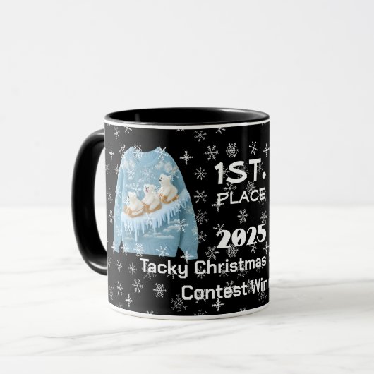 Tacky Christmas Sweater Contest Winner Mug Mok (Voorkant links)