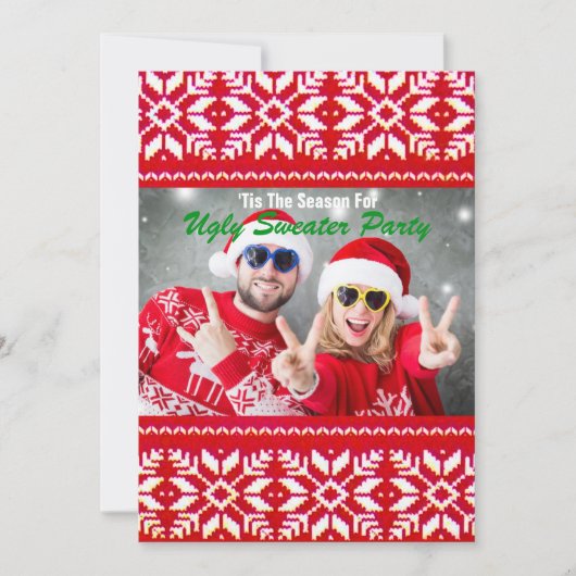 Tacky Christmas Ugly Sweater Party Kaart (Voorkant)