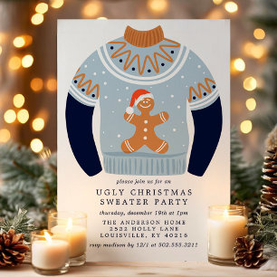Tacky Gingerbrood Man Ugly kerstSweater Party Kaart