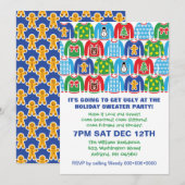 Tacky Holiday Sweater Party Ugly Sweater Invitatio Kaart (Voorkant / Achterkant)