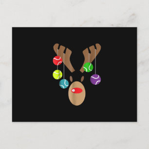 Tacky Kerst Tennis Rendier Met Tennisbal Uitnodiging Briefkaart