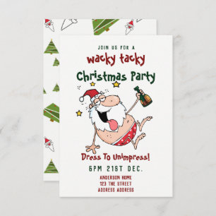 TACKY-kerstfeest Uitnodiging Funny DRINK Santa