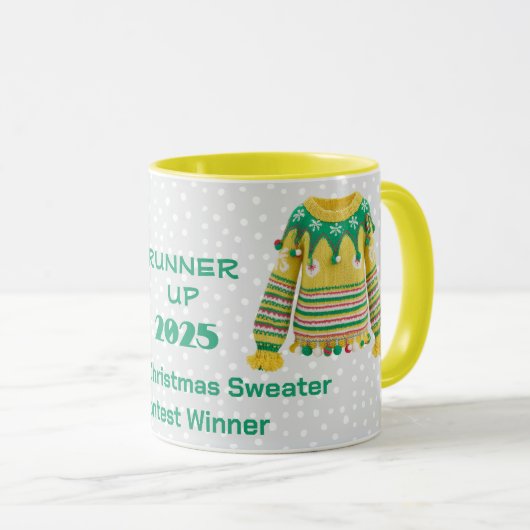 Tacky Kersttrui NUMMER TWEE Contestwinnaar Mok (Voorkant rechts)