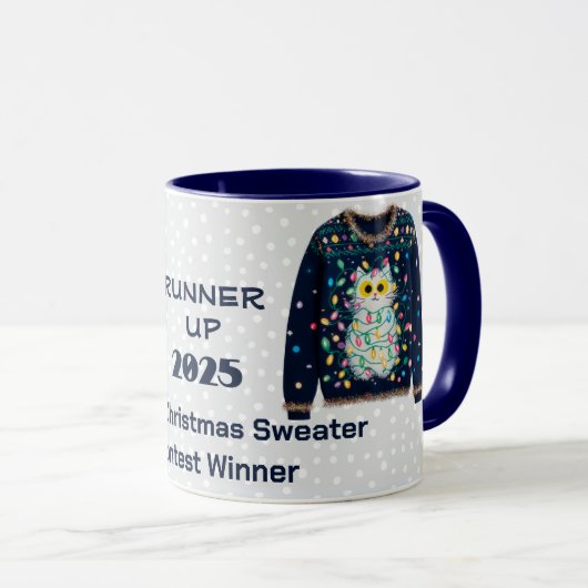 Tacky Kersttrui NUMMER TWEE Contestwinnaar Mok (Voorkant rechts)