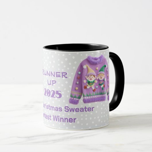 Tacky Kersttrui NUMMER TWEE Contestwinnaar  Mok (Voorkant rechts)
