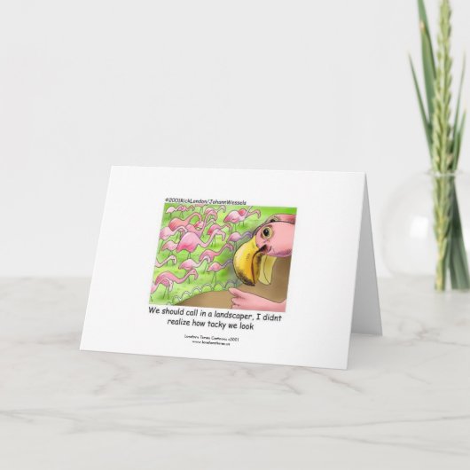 Tacky Pink Flamingos Funny Wenskaart Kaart (Voorkant)