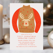 Tacky Reindeer Ugly KerstSweater Party Kaart