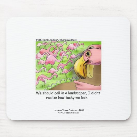 Tacky Roze Flamingo's Grappige Muismat (Voorkant)
