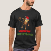 TACKY SANTA MONKEH MONKEY MERRY Kerstmis SANTA CL T-shirt (Voorkant)