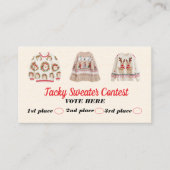 Tacky Sweater Contest Voting Cards Contactkaartje (Voorkant)