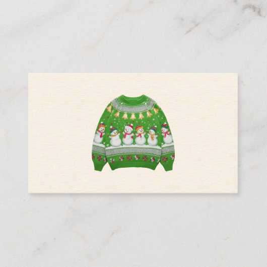 Tacky Sweater Contest Voting Cards Contactkaartje (Achterkant)