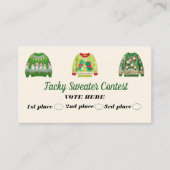 Tacky Sweater Contest Voting Cards Contactkaartje (Voorkant)