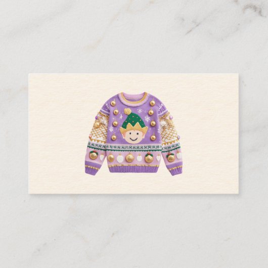 Tacky Sweater Contest Voting Cards Contactkaartje (Achterkant)