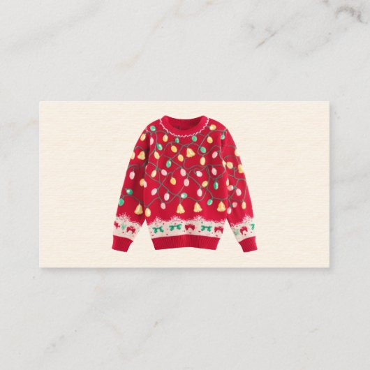 Tacky Sweater Contest Voting Cards Contactkaartje (Achterkant)