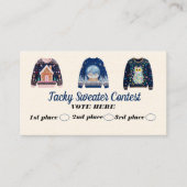 Tacky Sweater Contest Voting Cards Contactkaartje (Voorkant)