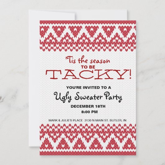 Tacky Sweater Party Kaart (Voorkant)