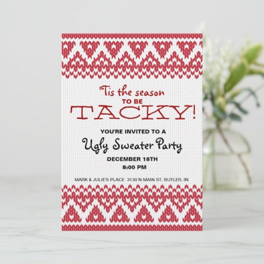 Tacky Sweater Party Kaart (Staand voorkant)