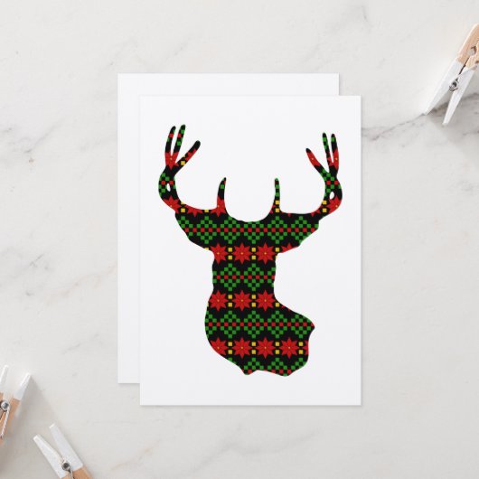 Tacky Sweater Style Buck Deer Cup Kaart (Voorkant / Achterkant in situ)