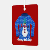 Tacky Ugly kerstSweater personaliseren Metalen Ornament (Voorkant links)
