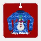 Tacky Ugly kerstSweater personaliseren Metalen Ornament (Voorkant)
