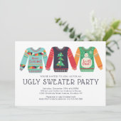 Tacky Ugly Sweater Christmas Retro Vakantie Feest Kaart (Staand voorkant)