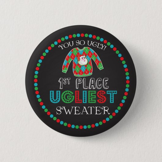 Tacky Ugly Sweater Contest Award Button (Voorkant)