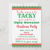 Tacky Ugly Sweater Kerstparty Kaart (Voorkant)