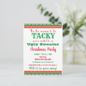 Tacky Ugly Sweater Kerstparty Uitnodiging (Staand voorkant)