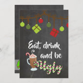 Tacky Ugly Sweater Kerstparty Uitnodiging (Voorkant / Achterkant)