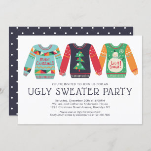 Tacky Ugly Sweater Kerstreerfeest Partij Kaart