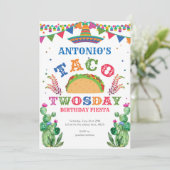 Taco 2e verjaardag, Fiesta, Taco Twosday Kaart (Staand voorkant)